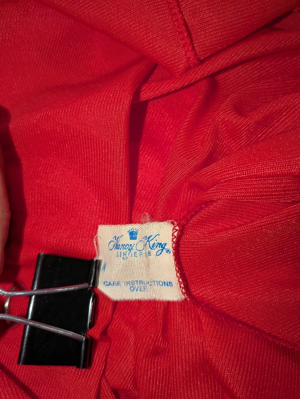 Vintage Nancy King Red Women's Long Nightgown with Lace Trim Size Medium